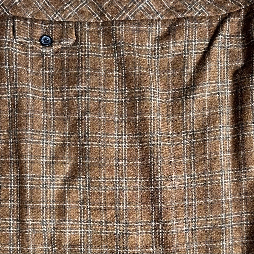 J. Crew 100% Wool No. 2 Pencil Skirt in Brown Plaid Pattern size 6 Petite - Picture 2 of 6